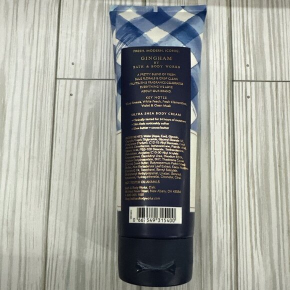 Bath and Body Works Gingham 24 Hour Ultra Shea Body Cream 8 oz - Picture 3 of 6